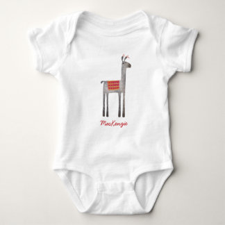 Cute Llama Personalised T-Shirt Baby Bodysuit