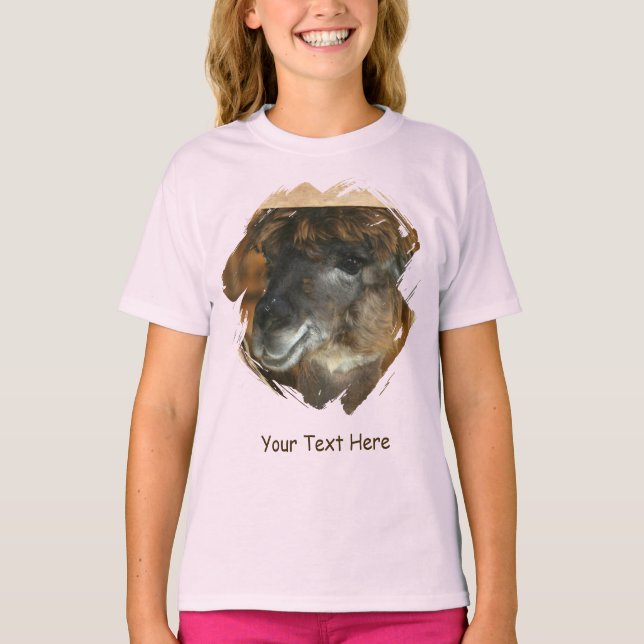 Cute Llama Personalized Animal  T-Shirt (Front)