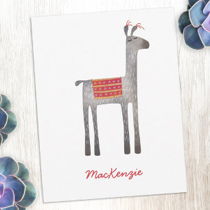 Cute Llama Personalized Card