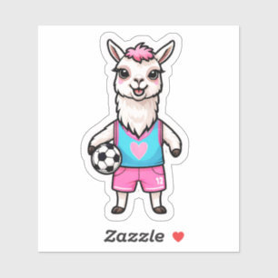 Cute Llama Playing Soccer