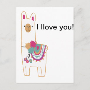 Cute llama postcard