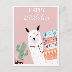Cute llama postcard