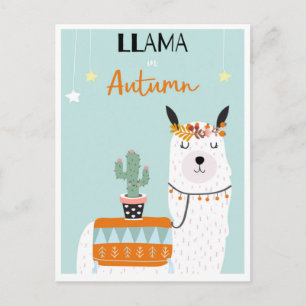 Cute llama postcard