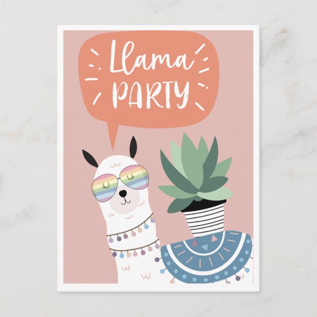 Cute llama postcard (Front)