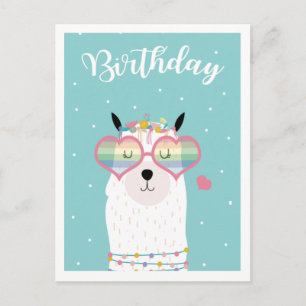 Cute llama postcard
