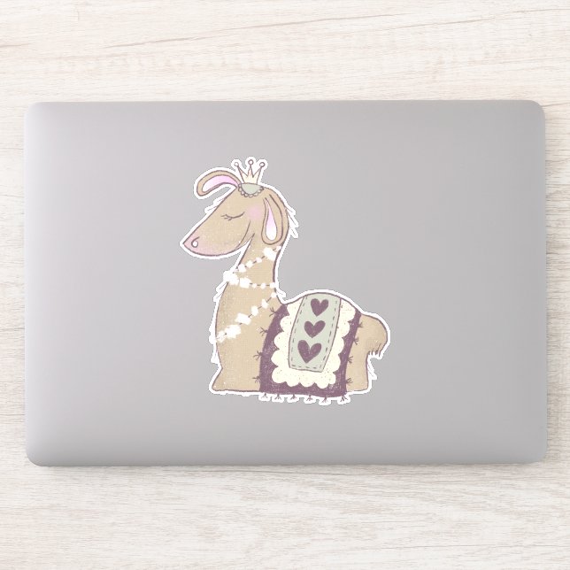 Cute Llama Princess Wearing a Crown (Computer)