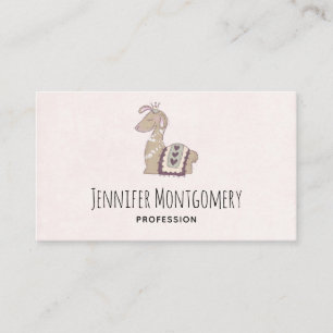 Cute Llama Princess Wearing a Crown Business Card