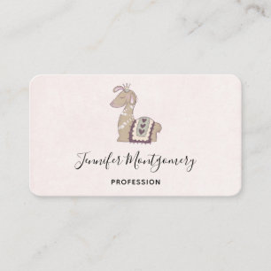 Cute Llama Princess Wearing a Crown Business Card