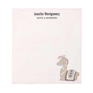 Cute Llama Princess Wearing a Crown Notepad