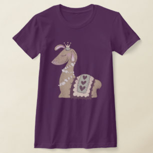 Cute Llama Princess Wearing a Crown T-Shirt