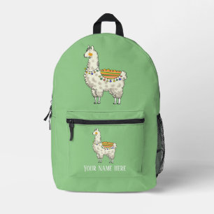cute llama printed backpack