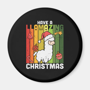 Cute Llama Pun Christmas Holiday Magnet