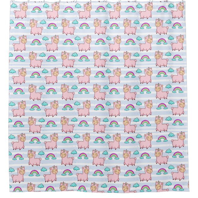 Cute Llama Shower Curtain (Front)