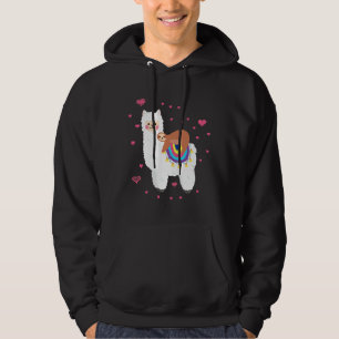 Cute Llama Sloth Best Friends Happy Hoodie