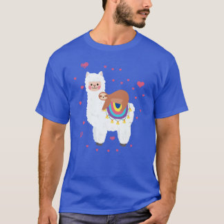 Cute Llama Sloth Best Friends Happy vintage T-Shirt