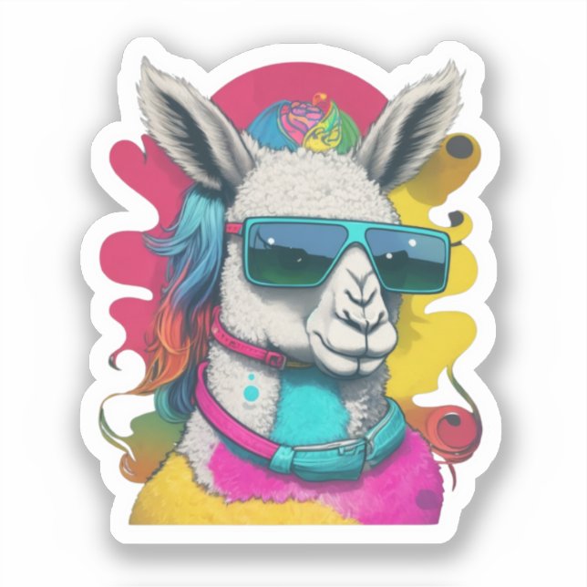 Cute Llama Sticker (Front)