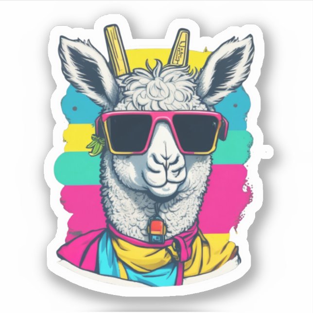 Cute Llama Sticker (Front)