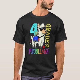 Cute Llama Team 4th Grade Back To School No Probll T-Shirt