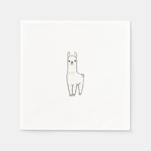 Cute llama themed napkin