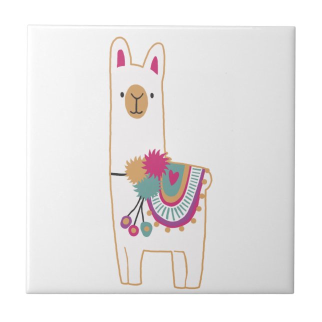 Cute llama tile (Front)