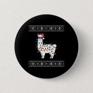 Cute Llama Ugly Christmas 6 Cm Round Badge