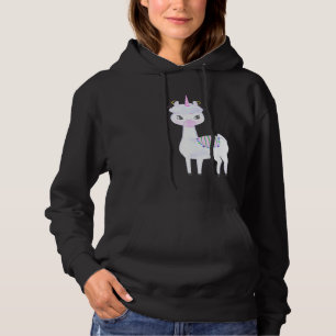 Cute Llama Unicorn or Pink Llamacorn Hoodie