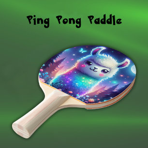 Cute Llama v Tiger Holographic   Ping Pong Paddle