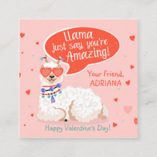 Cute Llama Valentine Enclosure Card