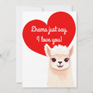 Cute Llama Valentine's Day Card