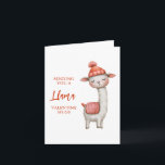 Cute Llama Valentine's Day Card, Valentine Note Card<br><div class="desc">Cute llama Valentine card that you can personalize.</div>