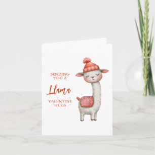 Cute Llama Valentine's Day Card, Valentine Note Card