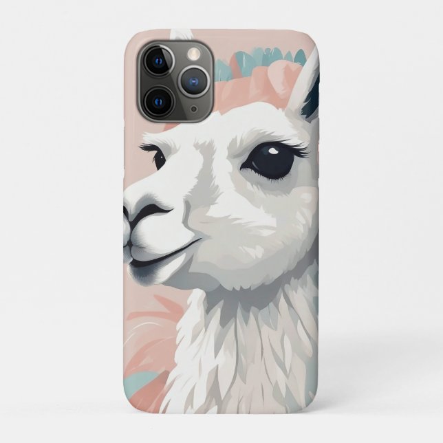 Cute Llama with Colourful Fur on its Head Case-Mate iPhone Case (Back)