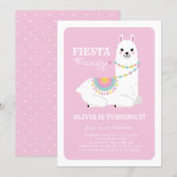 Cute Llama with Pom Poms Pink Fiesta Kids Birthday