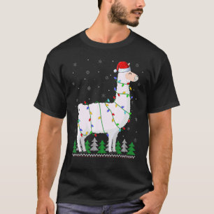 Cute Llama  Xmas Lights Llama Christmas T-Shirt