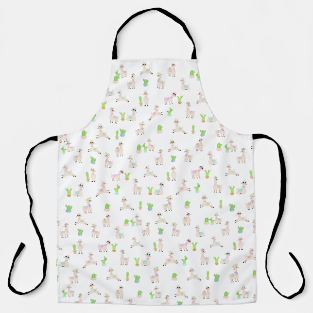 Cute Llamas and cacti Apron (Front)