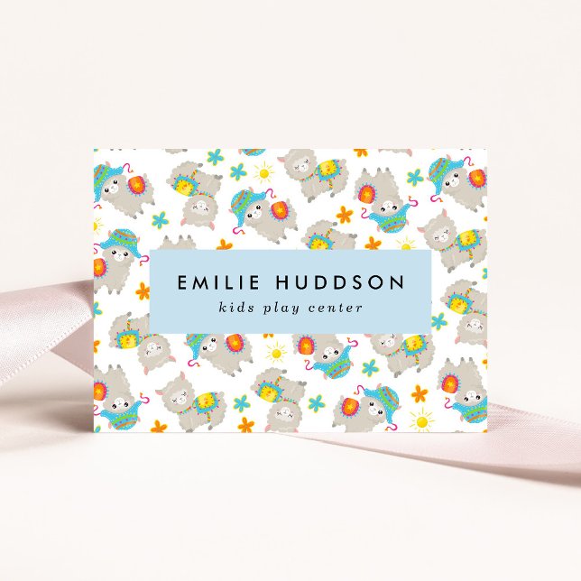 Cute Llamas, Kids Play Centre, Activity Centre Business Card (Creator Uploaded)