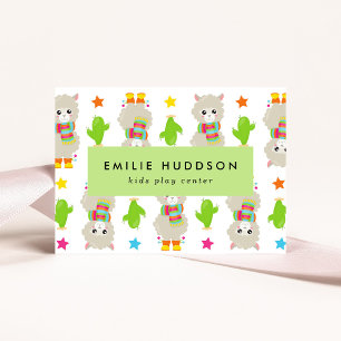 Cute Llamas, Kids Play Centre, Activity Centre Business Card