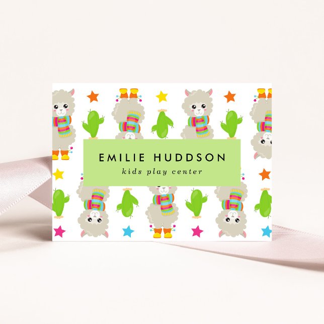 Cute Llamas, Kids Play Centre, Activity Centre Business Card (Creator Uploaded)