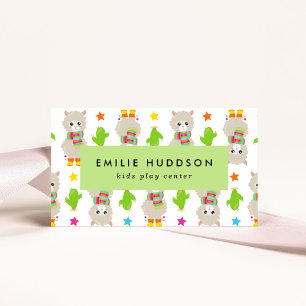 Cute Llamas, Kids Play Centre, Activity Centre Business Card