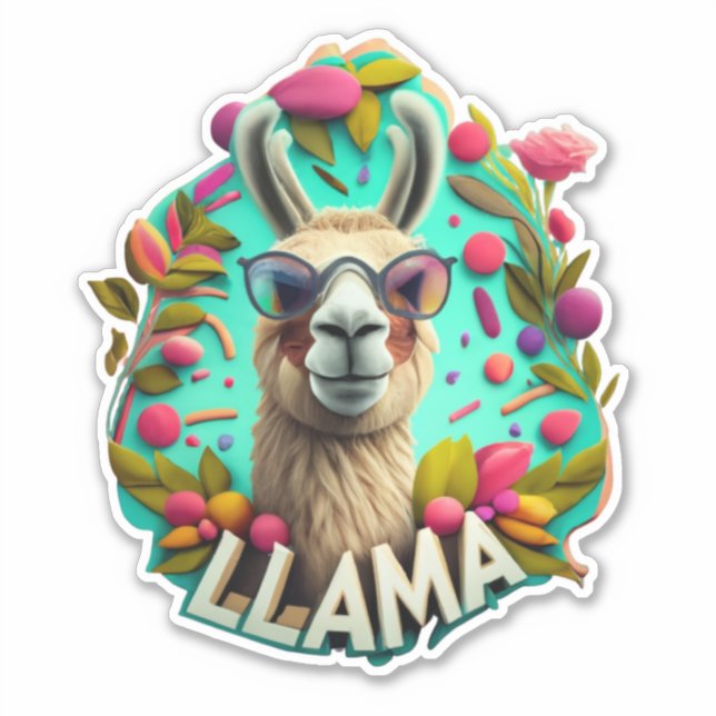 Cute Llamas Sticker (Front)