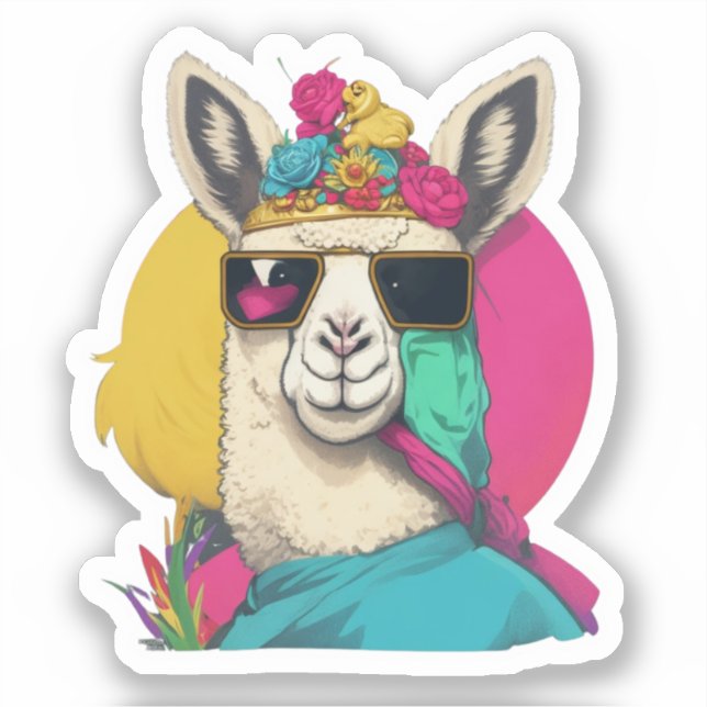 Cute Llamas Sticker (Front)