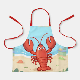 Cute lobster at the beach apron