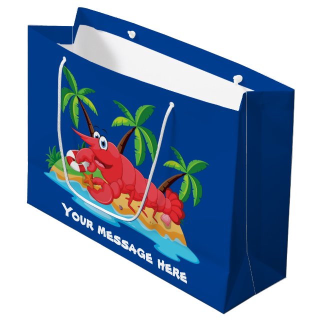 Cute Lobster Boil party Large Gift Bag (Front Angled)