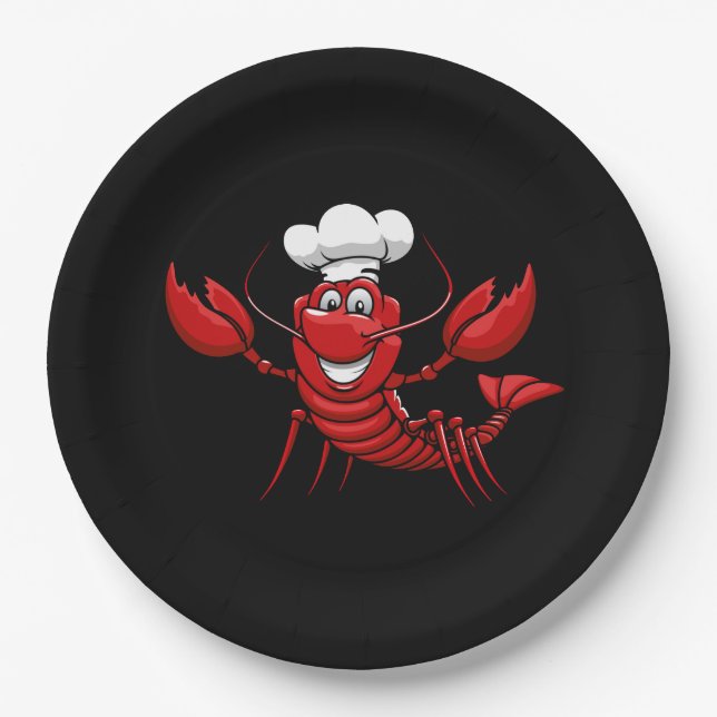 Cute lobster boil tiled party paper plate (Front)