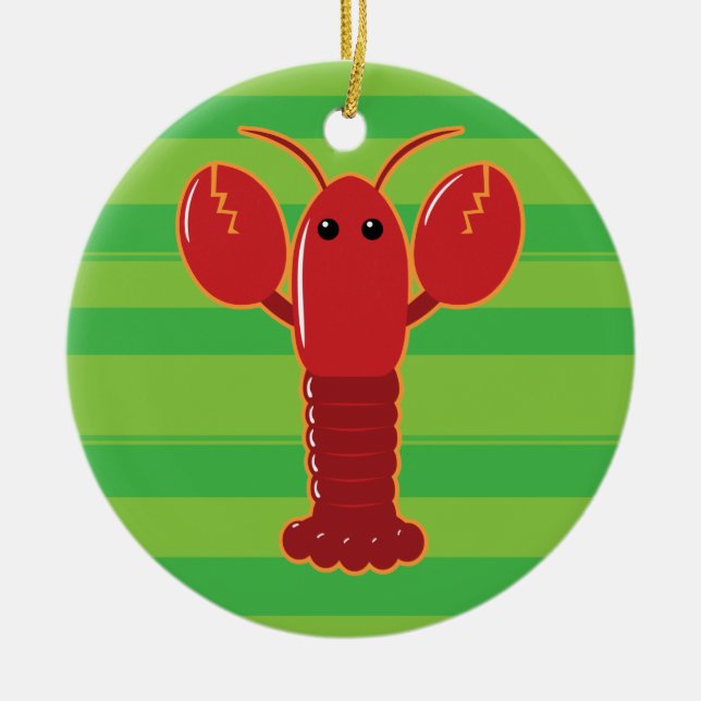 Cute Lobster Ceramic Tree Decoration (Front)
