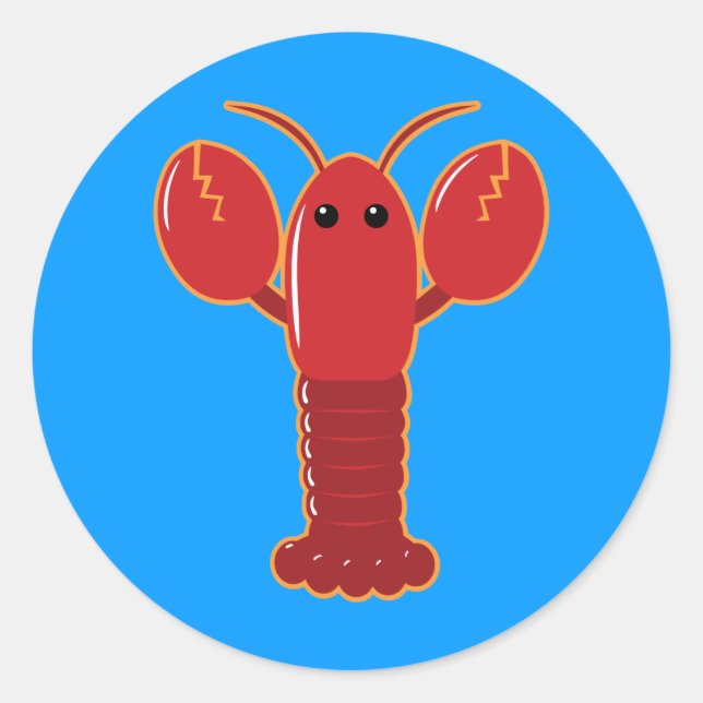 Cute Lobster Classic Round Sticker (Front)
