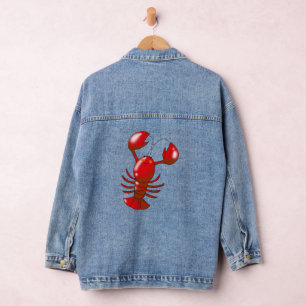 cute lobster denim jacket