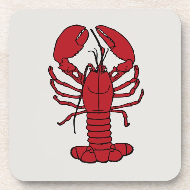 Cute Lobster Nautical beach coaster set (Front)