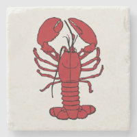 Cute lobster red white coaster