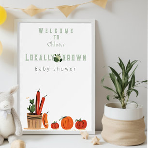 Cute Locally grown  baby shower  Poster